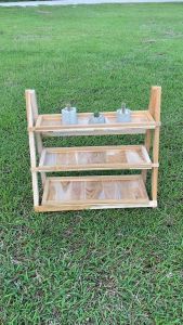 ชั้นวางของ ชั้นพับได้งานไม้สักแท้(สูง50เซนติเมตร)