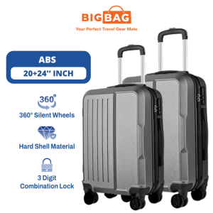 BIG BAG Fortis Luggage 2 in 1 (20" + 24") (ABS) Acrylonitrile Butadiene Styrene Luggage Bag Travel Suitcase Beg Bagasi