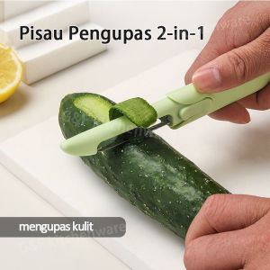 RAMO Pisau Pengupas 2in1 / Pisau Stainless Parutan Buah dan Sayur Serbaguna / Pisau dan Penutup