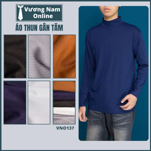 Áo giữ nhiệt nam thu đông thun tăm gân cổ cao 3 phân chất mát thoáng khí mềm đẹp form basic chuẩn VNO137