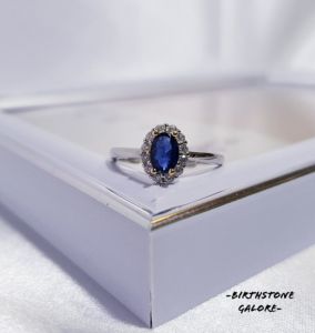 Natural Sapphire Birthstone S925 adjustable silver ring/Gemstone/September birthstone/blue sapphire ring/cincin sapphire/蓝宝石 S925镶嵌活口戒指