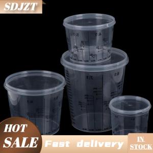 SDJZT Plastic Paint Mixing Cup PP Hard Plastic Tune Paint Cup with Cover