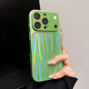 Luxury Glossy Plating Laser Aurora Pattern Colorful Phone Case For iPhone 16 14 13 15 17 Pro Max Shockproof Bumper Hard Cover