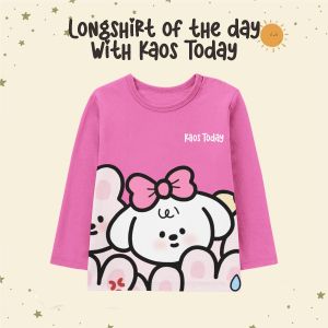 Kaos Anak Perempuan Lengan Panjang Full Printing Motif Kartun 1-12 Tahun