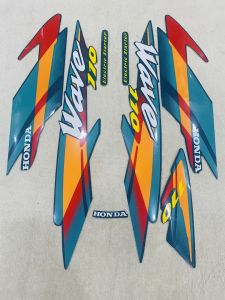 Bộ tem decal dán xe máy Honda wave thái 110 màu xanh ngọc zin thái siêu đẹp