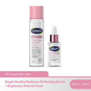 Cetaphil Bright Healthy Radiance Refresh and Target Brightening Power Duo (Brightness Refresh Toner 150ml + Perfecting Serum 30ml)