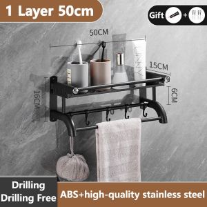 Non-Drilling Bathroom Organizer Rack Towel Rack Corner Shelf Holder Comfort Room CR Shower Storage