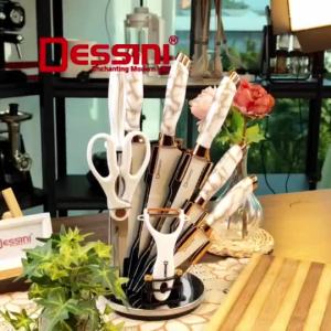 cod-ship with 24hDESSINI ITALY 9 IN 1 Stainless Steel Cleaver Peeler Cutting Storage Holder Cutlery Organizer Scissors