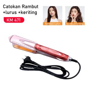 Kemei Catokan Rambut Lurus Tahan Lama KM-471 2in1 Professional Hair Straightener & Curly