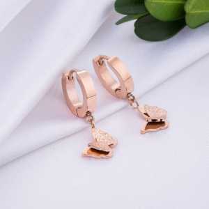 [Bayar Ditempat] Anting Titanium Wanita Rose Gold Anti Karat Selamanya / Anting Titanium Gantung Wanita / Anting Titanium Kupu Kupu / Anting Titanium Asli Ori Import