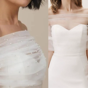 Bridal Stole with/without Pearls Accents for Outdoor Wedding Breathable Arm Cover Up Summer Ceremonies Shoulder Wrap