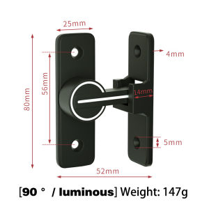 Luminous Door Lock Latch Free Punch Door Latch Sliding Door Lock Latch Room Door Latch Sliding Door Shackle Buckle Door Bolt Toilet Bathroom Lock