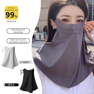 Sun protection ice silk breathable neck protection mask onepiece veil