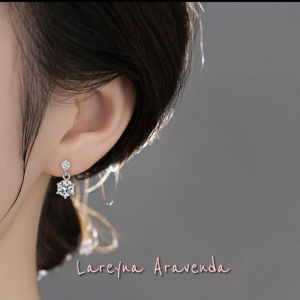 Lareyna Aravenda Anting Wanita S925 Korea Two Stairs Crystal Luxury AT038