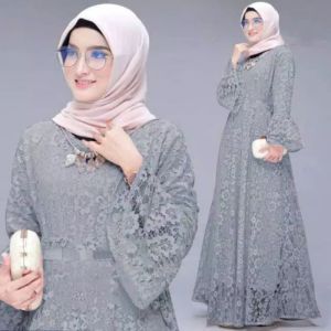 GAMIS MUSLIM JULAINI /  BRUKAT MEWAH / BAJU LEBARAN / GAUN PESTA / PAKAIAN WANITA / BUSANA MUSLIM