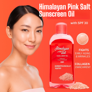 SPF30 Sunscreen Oil for Face Body Hydrating with Himalayan Pink Salt Non-Greasy UV Protection Moisturizing Oil