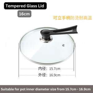 Pot Cover Tempered Glass Cover Stainless Steel Garden Wok Lid Flat Pot Cover Universal Frying Pan Lid Non-Stick Pot