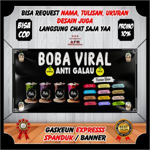 TERBARU - Spanduk Es Boba Viral Kekinian - Banner Jualan Minuman Es Boba Spanduk Backdrop Es Boba Viral Berkualitas