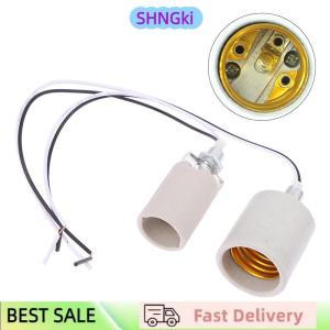 SHNGki LED Light Ceramic Screw Heat Resistant Adapter Home Use Socket Round For E14 Bulb Base E27 Lamp Holder With Cable