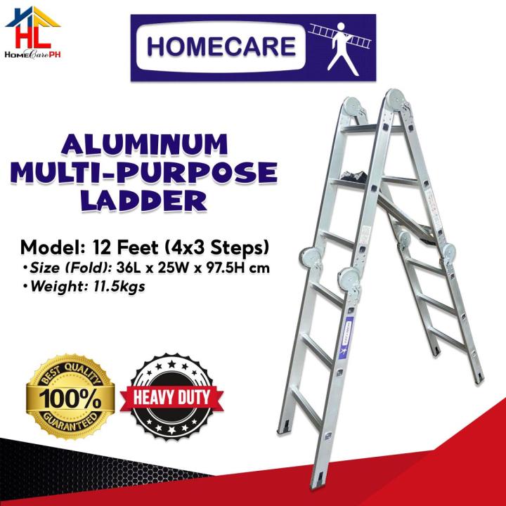 Homecare Aluminum Multipurpose Ladder 4x3 12ft with Free Multipurpose