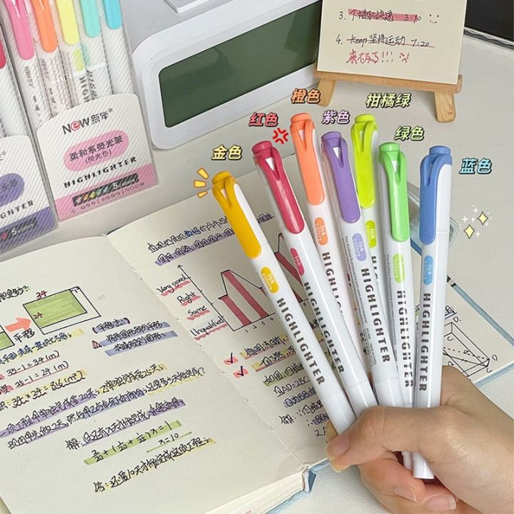 Creative Double-headed Highlighter Set Student Classroom Colored Marker ...
