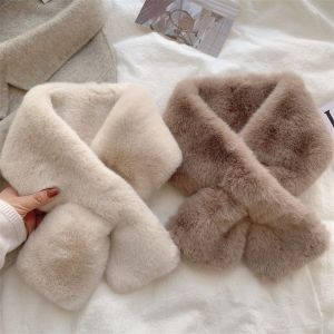 ANANAA Đồ nhồi bông Khăn quàng chéo Mềm mại Dày hơn Khăn quàng cổ Mùa đông ấm áp Màu sắc đồng nhất Khăn quàng cổ giữ ấm cổ Mùa thu mùa đông