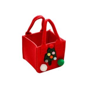 Holiday Felt Storage Pouch For Christmas Gifts And Decorations Large Capacity Hand Carry Design Bag with Handle