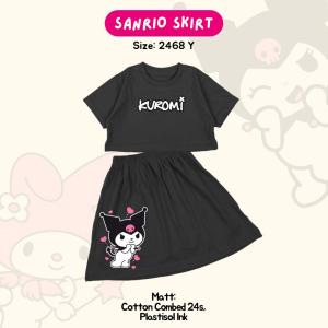 Set Skirt Kuromi - Setelan Baju Anak Perempuan Kuromi 1-7T