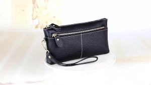 Genuine Leather Clutch Wallet for Women Soft Leather Handbag Simple Design Mobile Phone Coin Purse Moms Small Handbag㏇0706