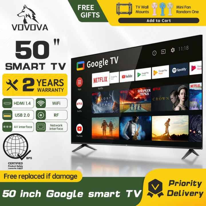 VOVOVA smart tv 50 32 30 22inch Android tv 109x70cm LED Flat screen