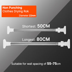 110-200cm Tiang Gantungan Pakaian MultifungsiTiang multifungsi stainles tiang tongkat fleksibel pipa tongkat ajaib tiang kolong dapur tongkat tanpa paku pipa tiang tongkat fleksibel