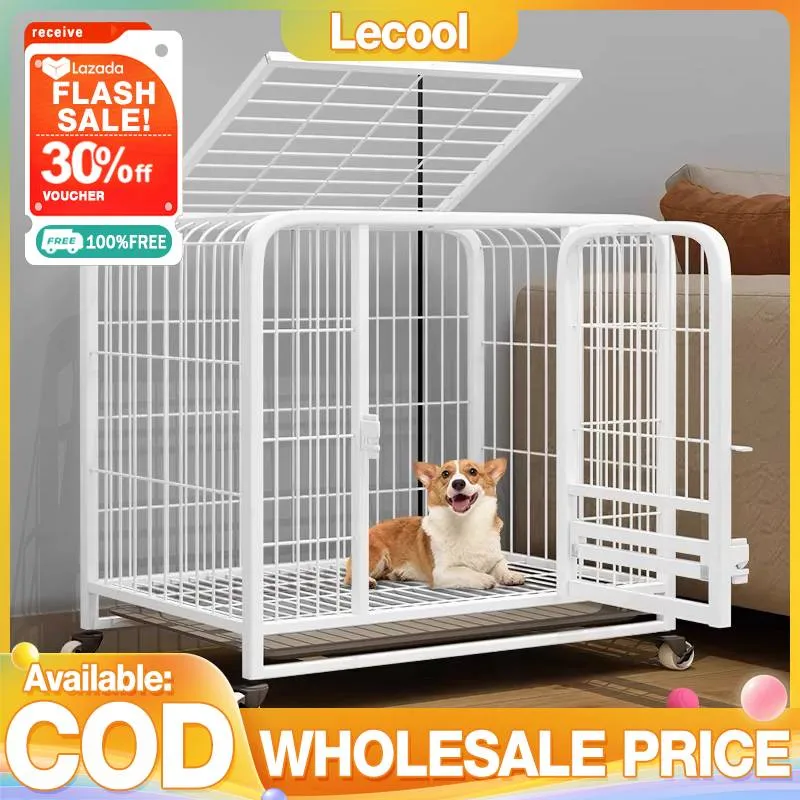 Ready Stock】Heavy Duty Dog Cage with Poop Tray Metal Free Space
