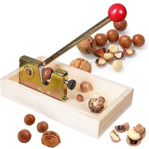 FLEURS Vẹt Macadamia Hạnh Nhân Chịu lực Đa chức năng Dụng cụ bẻ khóa Dễ sử dụng Dụng cụ mở hạt dẻ Kẹp hạt dẻ Máy ép hạt Kìm Gỗ Óc Chó