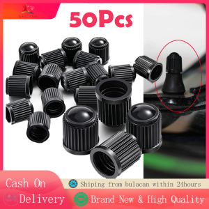 50Pcs Tire Valve Stem Caps Bolt-In Valves Black Plastic Valve Stem Caps for Cars Trucks Motorcycles Bike