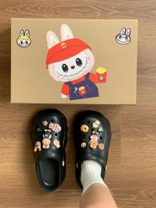 [Free Shipping] Labubu Cute Cartoon Clogs For Women Thick-Soled Summer Outdoor Beach EVA Non-Slip Odor-Resistant Height-Increasing Closed-Toe Sandals