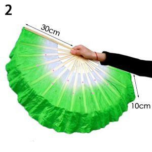 BETTERFORM Kid Women Gradient Color Long Imitation Long Silk Fans Silk Fans Belly Dancing Fan Rayon Silk Fans