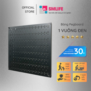 Bảng treo dụng cụ SMLIFE Pegboard vuông 40×40 – Đen