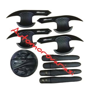 PAKET COMPLETE GARNISH DEPAN BELAKANG COVER HANDEL OUTER TANK COVER GR SPORT ALL NEW RUSH 2018-2024 UP HITAM DOFF