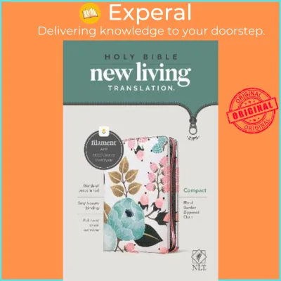 NLT Compact Zipper Bible Filament Enabled Edition Floral by Tyndale (US edition paperback)