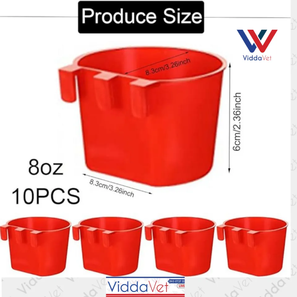 10 Pcs Chicken Feeder Waterer Hanging Rabbit Water Cup Coop