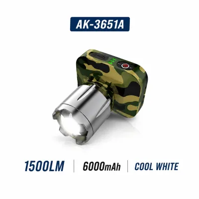 AOKI Senter Kepala Cahaya Maksimal Plus RechargePro dengan USB-C 80W 1300lumen 1500lumen Fokus & Penyebaran Zoom