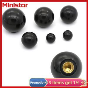 Ministar Black plastic M4 M5 M6 M8 M10 M12 thread ball shaped head clamping nuts knob