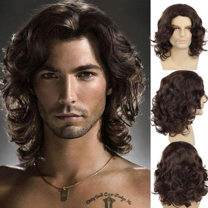 Fast delivery】 High quality All-Match 70s 80s Mens Wig Heat
