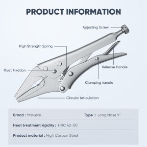 Mitsushi MIT-LNVG9 9 Inches Long Nose Vise Grip Locking Pliers  tools original  / 10 Inches Round Vise Grip Locking Pliers