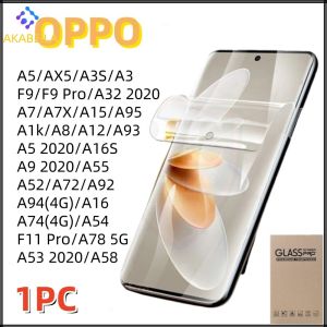 AKABEILA 1PC ฟิล์มกันรอยมือถือระบบไฮดรอลิก ฟิล์มไฮโดรเจลนุ่ม oppo A16 A5 A54 AX5 A3S A3 A32 A9 2020 F9 Pro A58 F11 Pro A7X A15 A95 A1k A8 A12 A93 A53