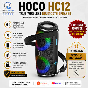 HOCO HC12 True Wireless Bluetooth Speaker - Powerful Bass | Bluetooth 5.3 | Long Playtime | Waterproof | Portable & Stylish