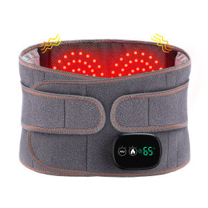 Heating Waist Massager Belt Red Light 3 Massage Modes Decompression Lumbar Spine Back Relieve Fatigue Relax Muscle Hot Compress Massage Therapy