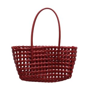 Plastic Hollow Weave Bag Countryside Style Large Capacity Beach Tote Bag Bohemian Style Bucket Bag Woman PVC Handbag Girls2026