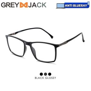 Grey Jack Kacamata Antiradiasi Blueray Model Kotak Simple Bahan Metal+TR90 Ringan Bisa Minus Anti Radiasi Bluecromic 72082