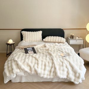 【discount store】1Pc Accessible Luxury High-End Milk Velvet Blanket Cover Blanket Suitable for Bedroom Apartment Office Leisure Winter Thickeneded Soft Skin-Friendly Pure Color Vrzone 180/200cm